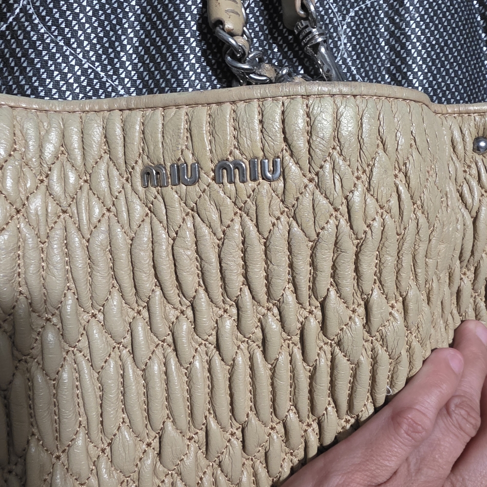 Miu Miu Beige Leather Women's Bag
